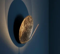 Applique murale, Luna, Or, tige en cuivre, LED, 2700K, 298 lm, Ø30cm, H30cm - Catellani & Smith