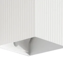 Applique murale, Lune 1L, cannelée, blanc, L8cm, H10cm - Faro