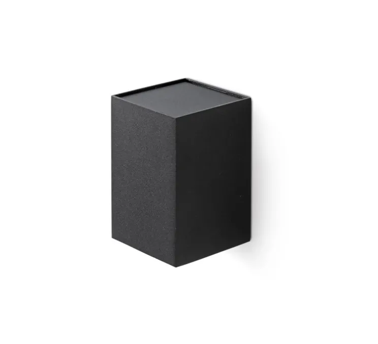 Applique murale, Lune 1L, lisse, noir, L8cm, H10cm - Faro