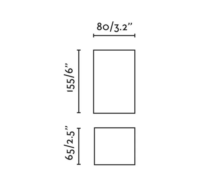 Applique murale, Lune 2L, lisse, noir, L8cm, H15,5cm - Faro