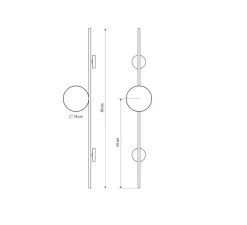 Applique murale, Lymington L, noir texturé, verre opalin, Ø16cm, H80cm - Luxcambra