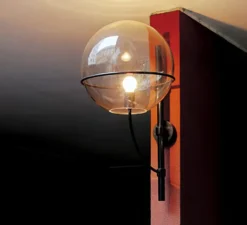 Applique*Oluce Applique murale, Lyndon, IP23, , H70cm - transparent, noir