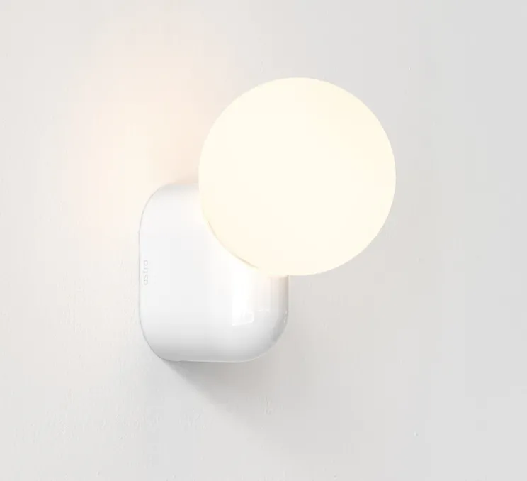 Applique murale, Lyra Single, blanc brillant, IP44, L12,2cm, H17,8cm - Astro