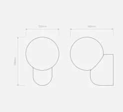 Applique murale, Lyra Single, blanc brillant, IP44, L12,2cm, H17,8cm - Astro