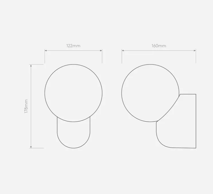 Applique murale, Lyra Single, blanc brillant, IP44, L12,2cm, H17,8cm - Astro