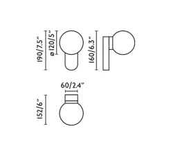 Applique*Faro Applique murale, Mabe, , IP44, LED, 3000K, 503 lm, L12cm, H19cm - noir
