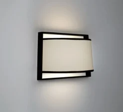 Applique*Tooy Applique murale, Macao, 551.44, , L35cm, H23cm - noir texturé, tissu blanc