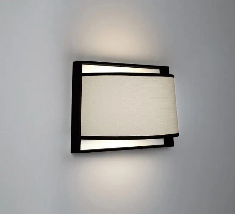 Applique*Tooy Applique murale, Macao, 551.44, , L35cm, H23cm - noir texturé, tissu blanc