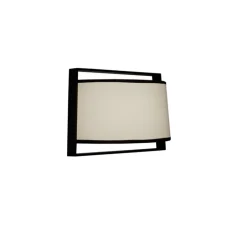 Applique*Tooy Applique murale, Macao, 551.44, , L35cm, H23cm - noir texturé, tissu blanc