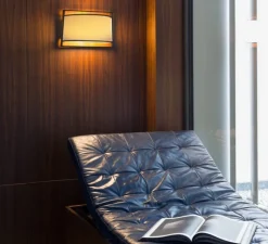 Applique*Tooy Applique murale, Macao, 551.44, , L35cm, H23cm - noir texturé, tissu beige et maille noire