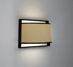 Applique*Tooy Applique murale, Macao, 551.44, , L35cm, H23cm - noir texturé, tissu beige et maille noire