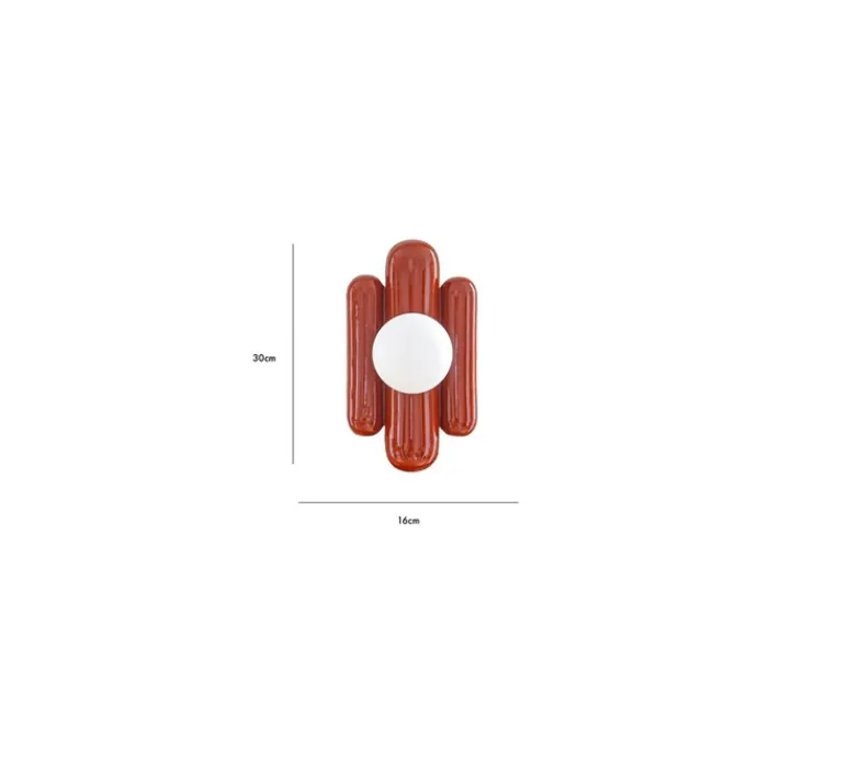 Applique*Cosin Applique murale, Madeleine, , globe opaline, L16cm, H30cm - terracotta