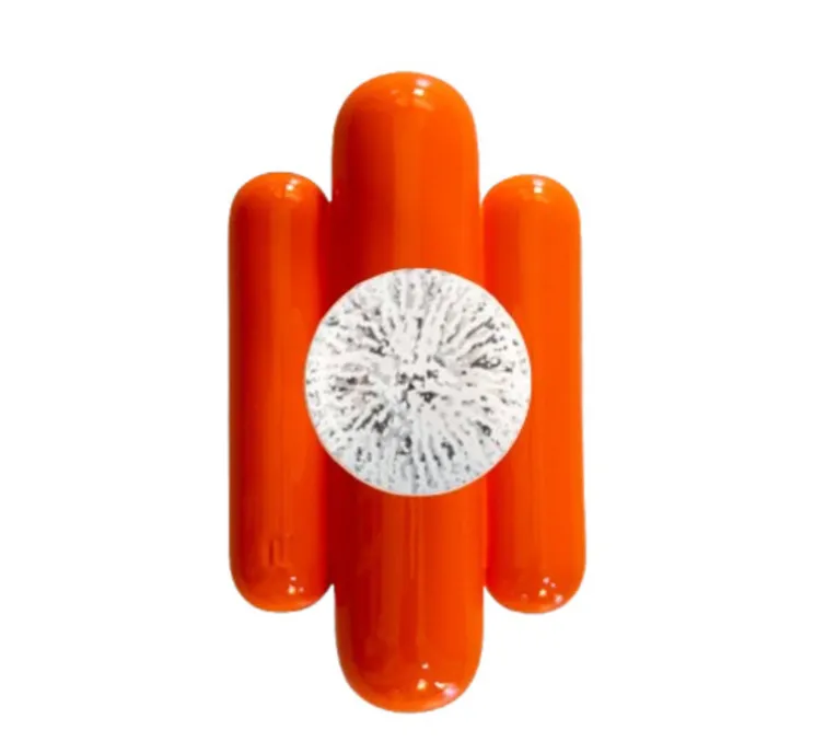 Applique murale, Madeleine, Orange pop, globe moucheté, L16cm, H30cm - Cosin