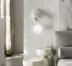 Applique*Karman Applique murale, Maoo, , L15cm, H30cm - blanc mat, verre givré