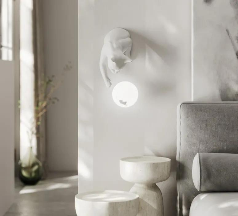 Applique*Karman Applique murale, Maoo, , L15cm, H30cm - blanc mat, verre givré