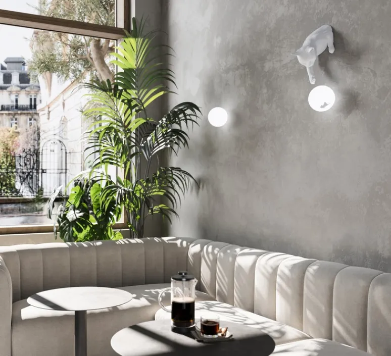 Applique*Karman Applique murale, Maoo, , L15cm, H30cm - blanc mat, verre givré