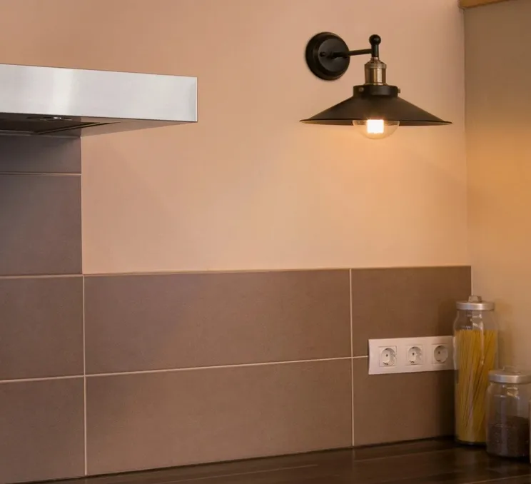 Applique murale, Marlin, noir, L30cm, H21cm - Faro