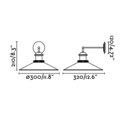 Applique murale, Marlin, noir, L30cm, H21cm - Faro