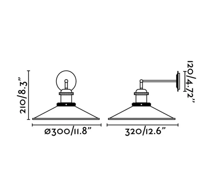 Applique murale, Marlin, noir, L30cm, H21cm - Faro