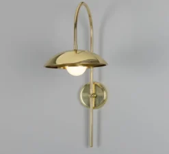 Applique murale, Marrakesh arquée, laiton poli, L25cm, H60cm - Mullan Lighting