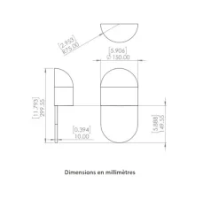 Applique*Entrelacs Applique murale, Martel 300, , IP44, LED, dim, 2700K, 700 lm, L15cm, H30cm - Albâtre veines blanches, Bronze marron foncé patiné