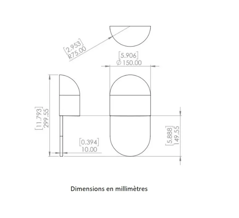 Applique*Entrelacs Applique murale, Martel 300, , IP44, LED, dim, 2700K, 700 lm, L15cm, H30cm - Albâtre veines blanches, Bronze marron foncé patiné
