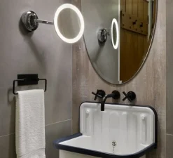 Applique murale, Mascali Round, chrome poli, IP44, LED, 3000K, 110lm, L21,5cm, H21,5cm - Astro Lighting