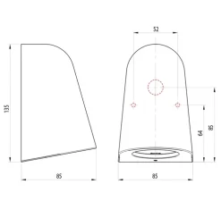 Applique murale, Mast Light, gris, IP65,Ø8,5cm, H13,5cm - Astro