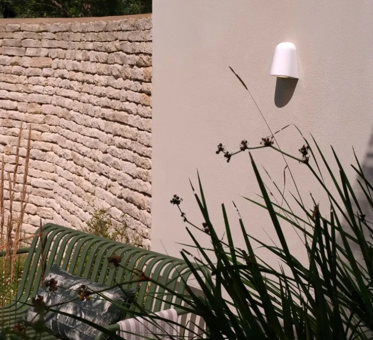 Applique murale, Mast Light Coastal, vernis blanc brillant, IP44, Ø8,9cm, H13,7cm - Astro