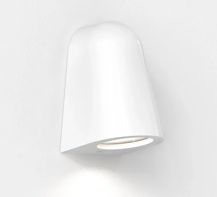 Applique murale, Mast Light Coastal, vernis blanc brillant, IP44, Ø8,9cm, H13,7cm - Astro