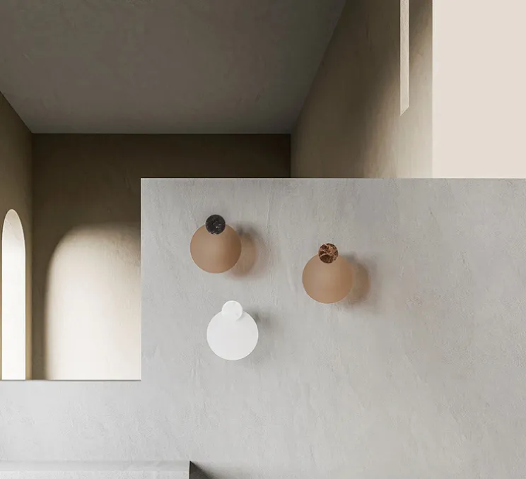 Applique murale, Mata, Cristal, marbre marquina , LED, 3000K, 808 lm, Ø35cm, H31cm - MM Lampadari