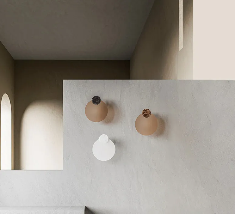 Applique*MM Lampadari Applique murale, Mata, , LED, 3000K, 808 lm, Ø35cm, H31cm - Pêche, marbre emperador