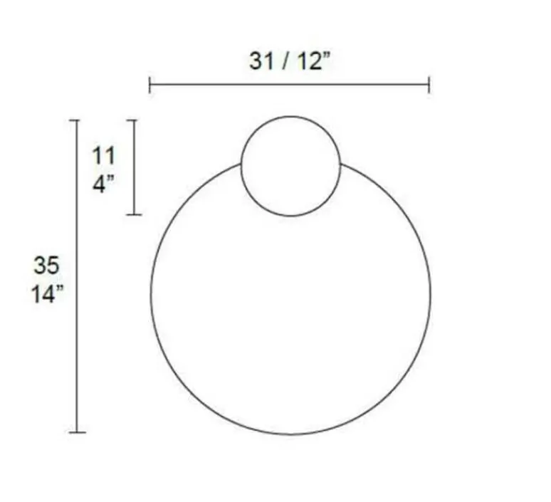Applique*MM Lampadari Applique murale, Mata, , LED, 3000K, 808 lm, Ø35cm, H31cm - Pêche, marbre emperador