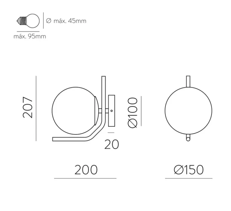 Applique*ACB Applique murale, Maui, , IP44, L15cm, H20,7cm - or