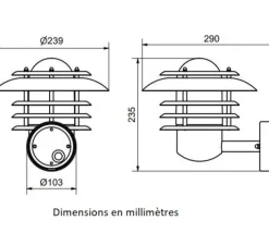Applique*Belid Applique murale, Max, , IP23, Ø23,9cm, H23,5cm - blanc