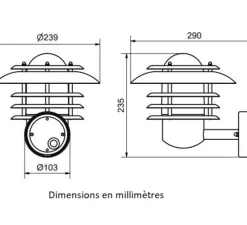 Applique murale, Max, Graphite, IP23, Ø23,9cm, H23,5cm - Belid