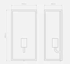 Applique murale, Messina 200, Noir, IP44, L17,5cm, H40cm - Astro Lighting