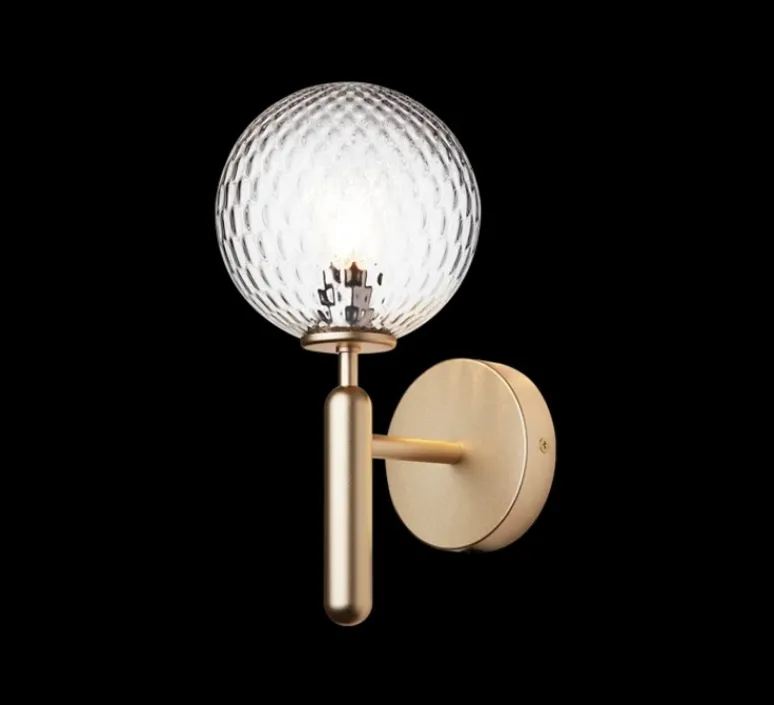 Applique*Nuura Applique murale, Miira, globe transparent, , L14cm, H28,5cm - laiton