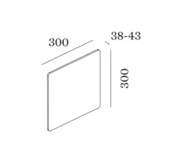 Applique*Wever&Ducré Applique murale, Miles 3.0 carré, , LED, dim, 3000K, 530 lm, L30cm, H30cm - or