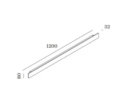 Applique murale, Miles 12.0, noir, LED, dim, 2700K, 2110 lm, L120cm, H8cm - Wever&Ducré