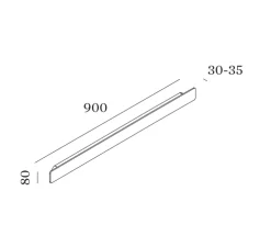 Applique murale, Miles 9.0, noir, LED, 2700K, 1310lm, L90cm, H8cm - Wever&Ducré