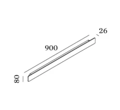 Applique*Wever&Ducré Applique murale, MILES 9.0, , LED, 3000K, 1580lm, L90cm, H8cm - or