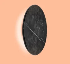 Applique murale, MILES 3.0 round, noir marbré, LED, 3000K, 430lm, Ø-cm, H-cm - Wever&Ducré