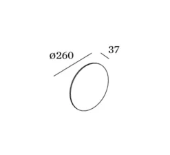 Applique murale, MILES 3.0 round, noir marbré, LED, 3000K, 430lm, Ø-cm, H-cm - Wever&Ducré