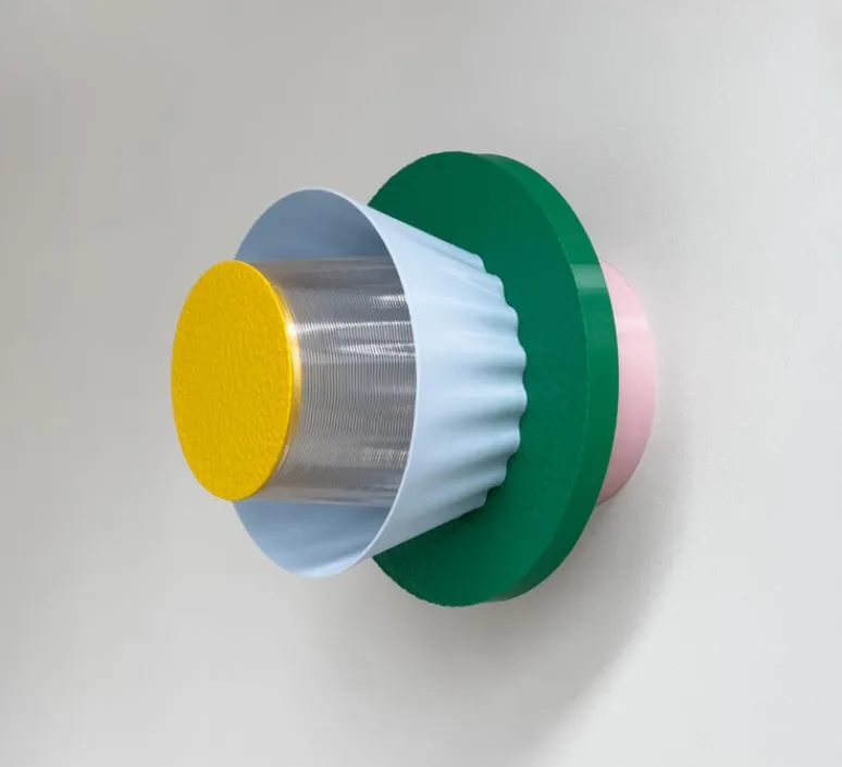 Applique*Warren & Laetitia Applique murale, Mina S, jaune, bleu, vert, rose, Ø17cm, H17cm - jaune, bleu ciel, vert, rose