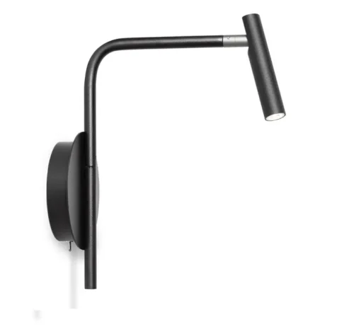 Applique murale, MiniSpot, noir, LED, 3000K, 260 lm, L4cm, H26cm - Alma light