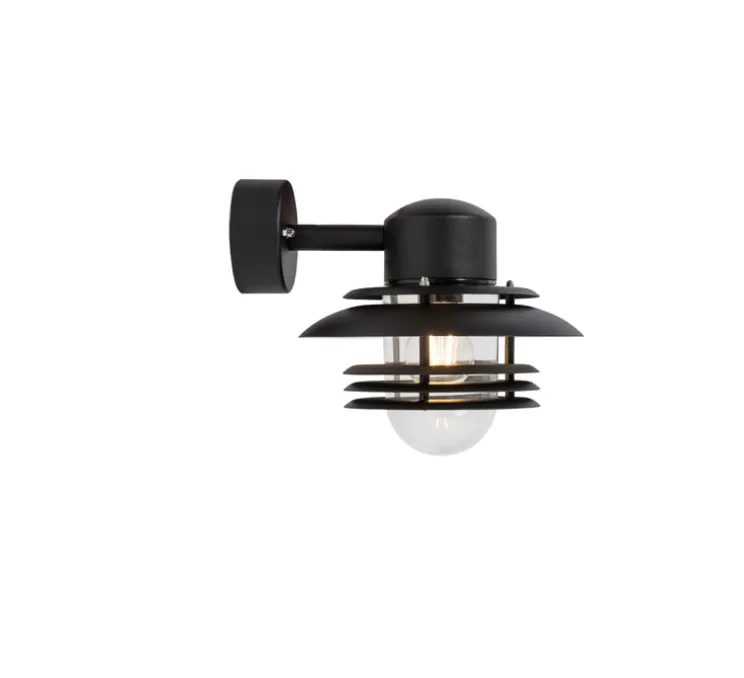 Applique murale, Mira, noir texturé, IP23, Ø23,9cm, H23,5cm - Belid