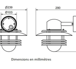 Applique*Belid Applique murale, Mira, , IP23, Ø23,9cm, H23,5cm - noir texturé