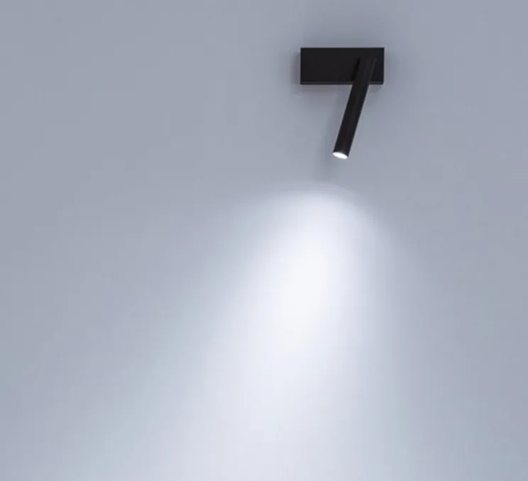 Applique murale, Mira Switch, avec interrupteur, noir mat, LED, 2700K, 327lm, L16,5cm, H16,5cm - Davide Groppi