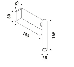 Applique murale, Mira Switch, avec interrupteur, noir mat, LED, 2700K, 327lm, L16,5cm, H16,5cm - Davide Groppi